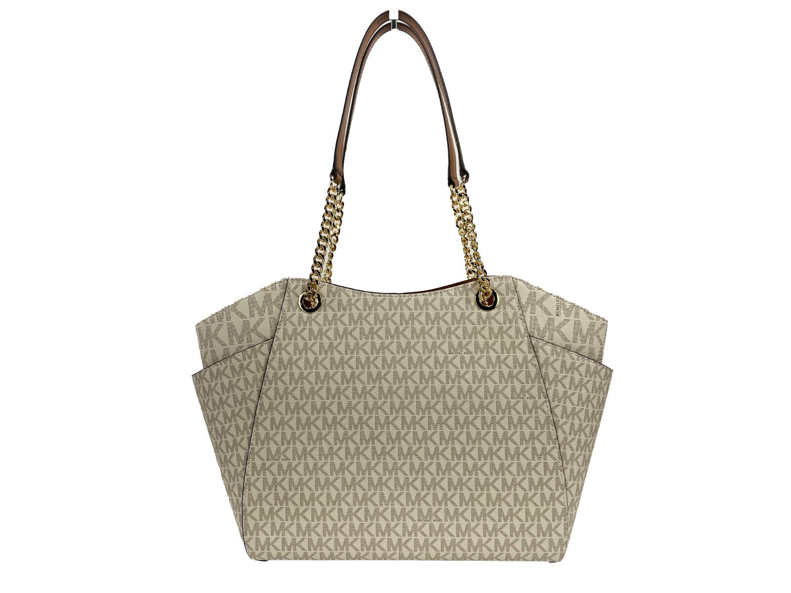 Vanilla Leather Jet Set Travel Large Tote by Michael Kors
