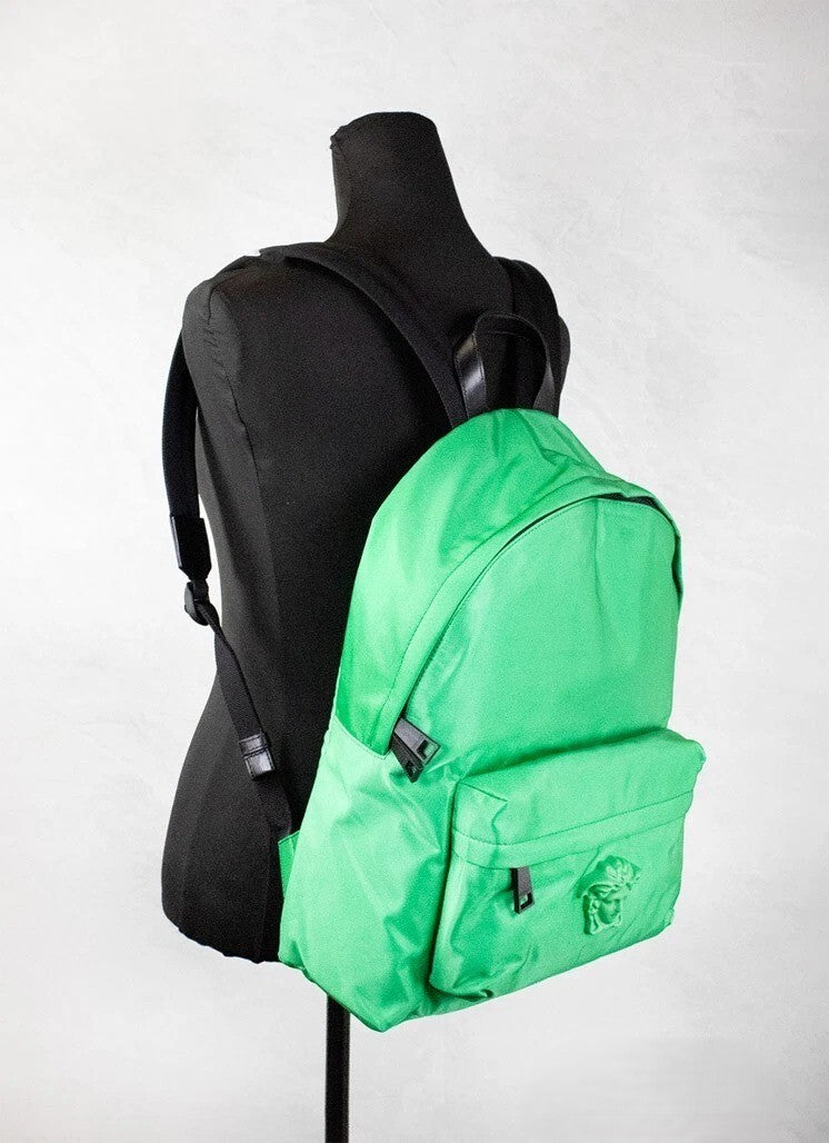 Leuchtend grüne Versace Medusa Synthetik-Schulter-Rucksack