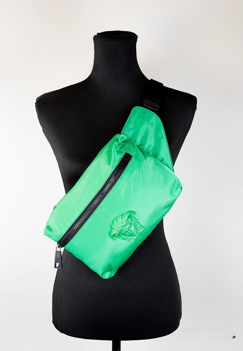 Bright Green Synthetic Versace Belt Bag with Matte Medusa