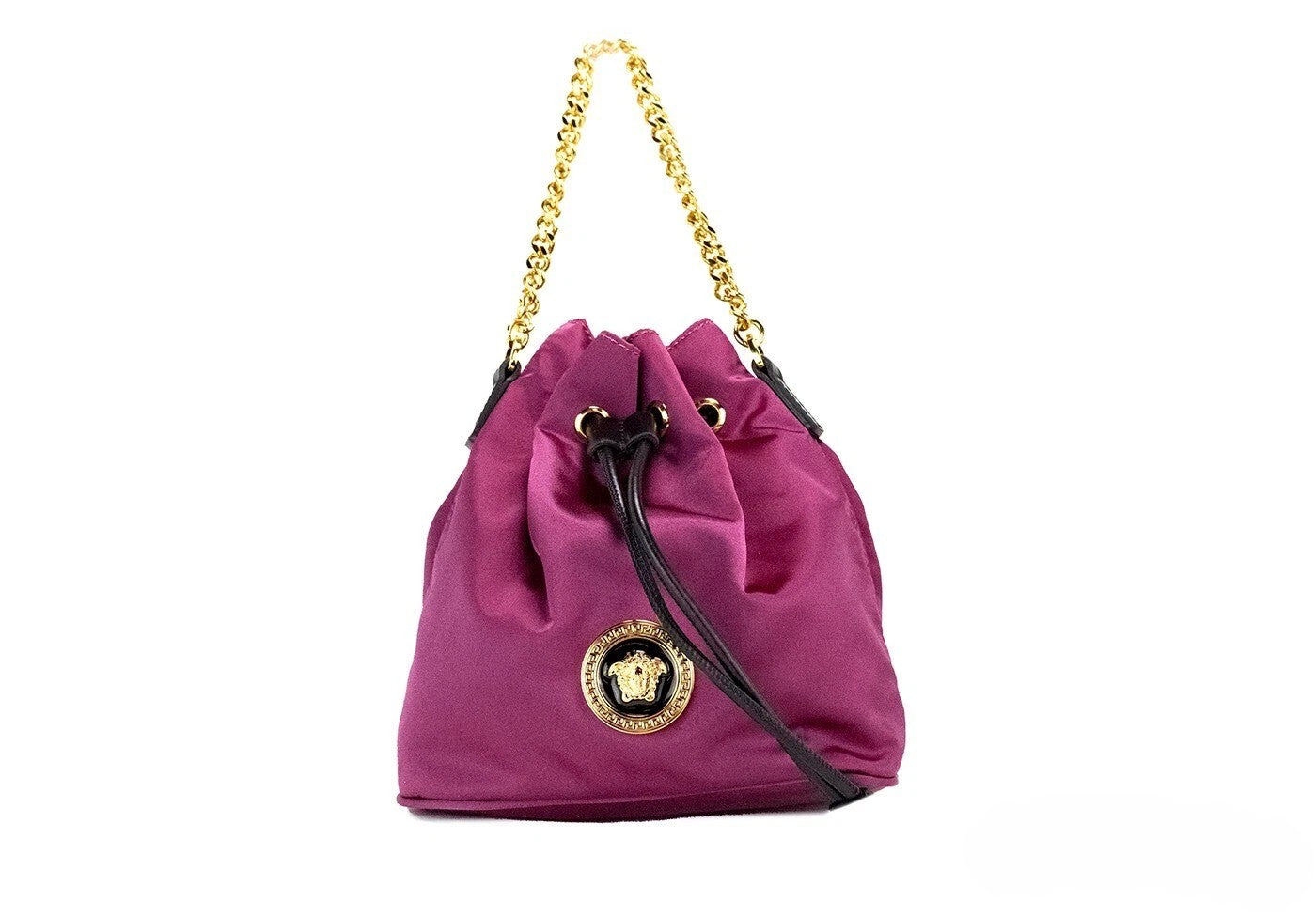 Dahlia Synthetic Leather Crossbody Bag with Medusa Pendant