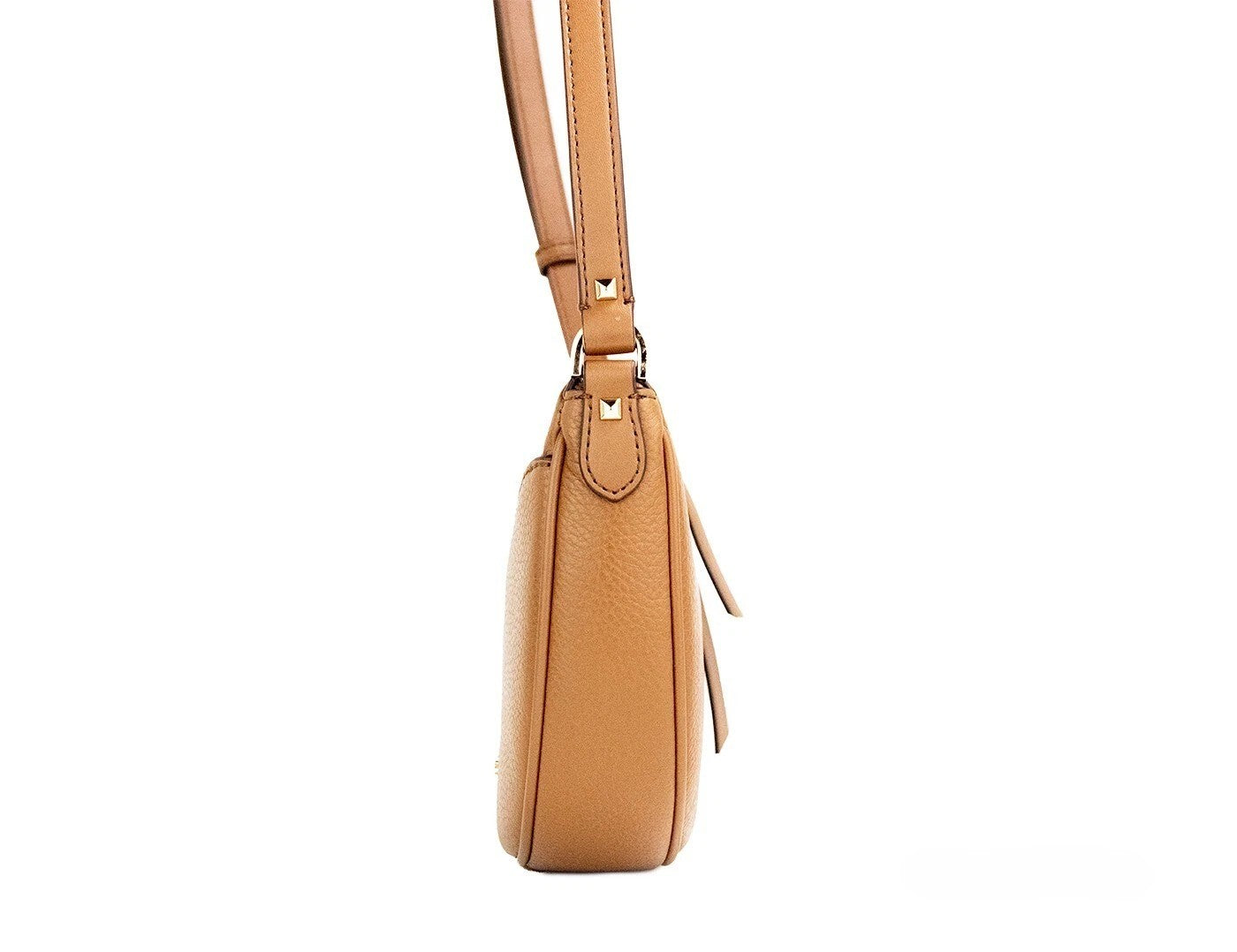 Brown Leather Half Moon Crossbody Bag by Michael Kors