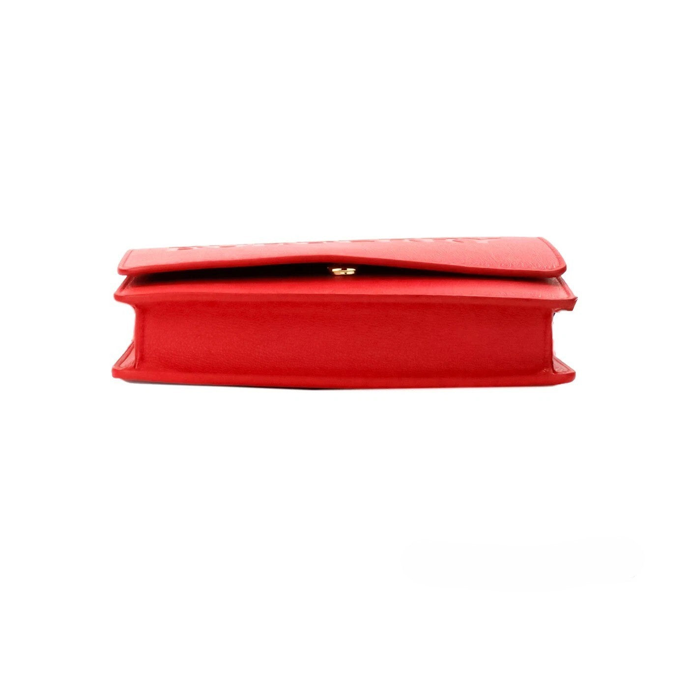 Red Leather Burberry Hampshire Crossbody Bag Embossed Logo