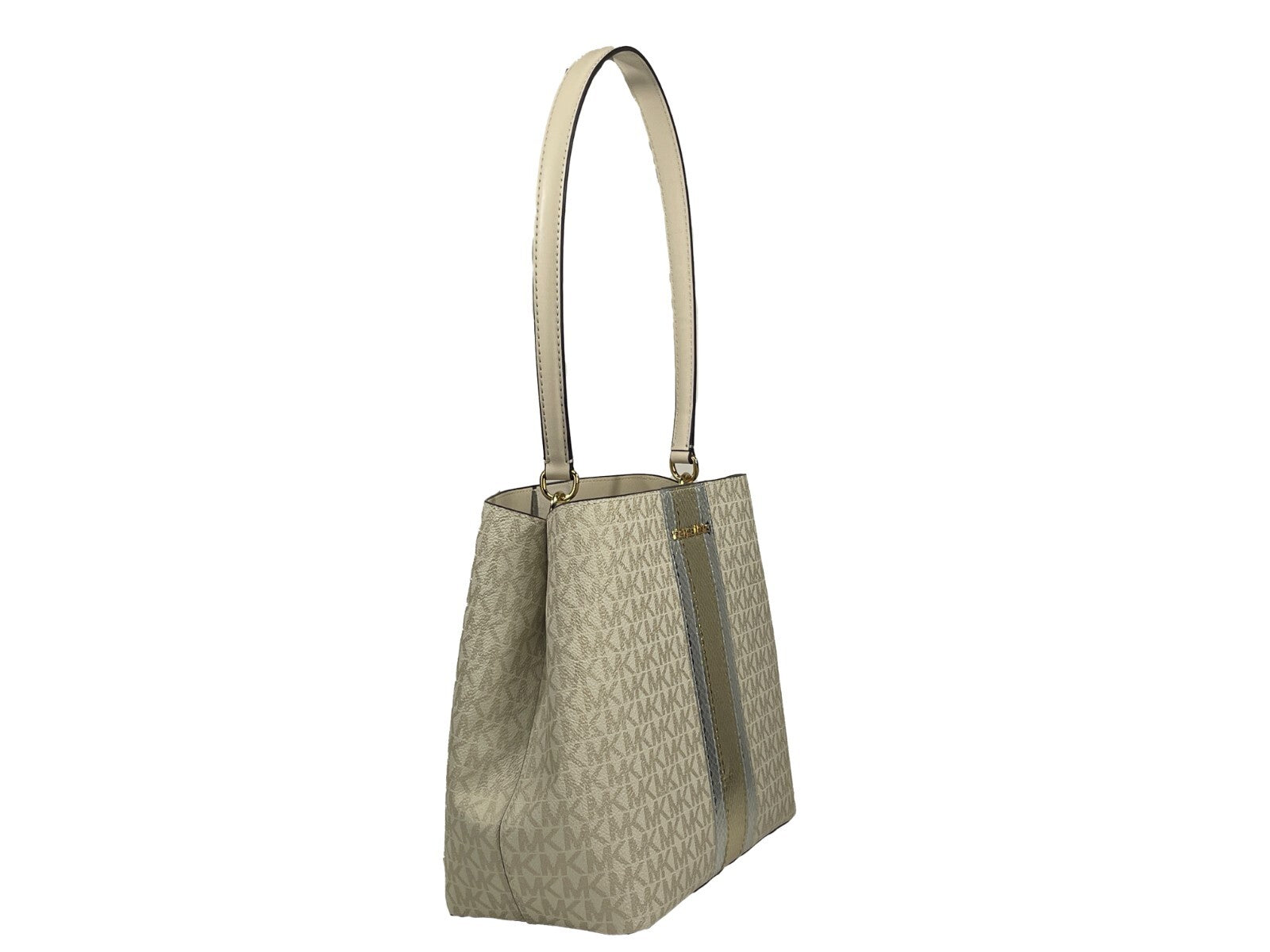 Pale Gold Leather Michael Kors Medium Pratt Bucket Bag