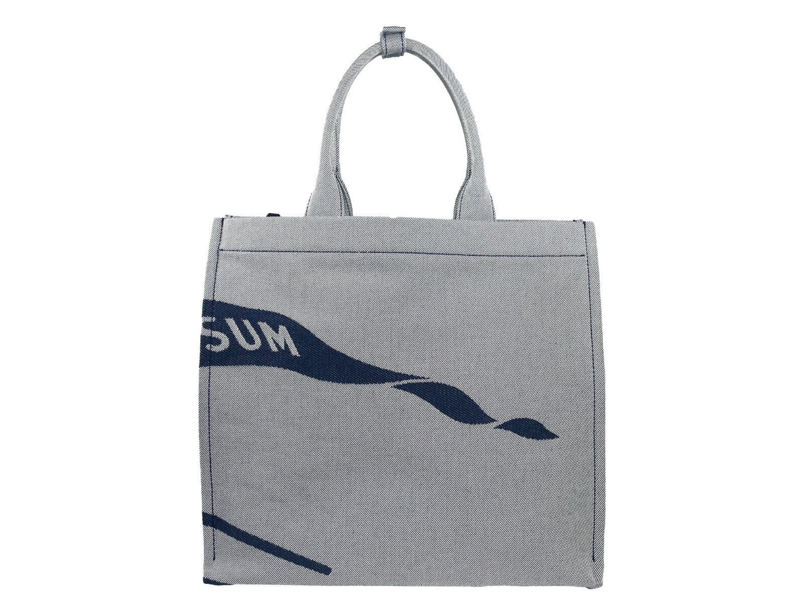 Navy Burberry Canvas Tote Bag with Coin Pouch