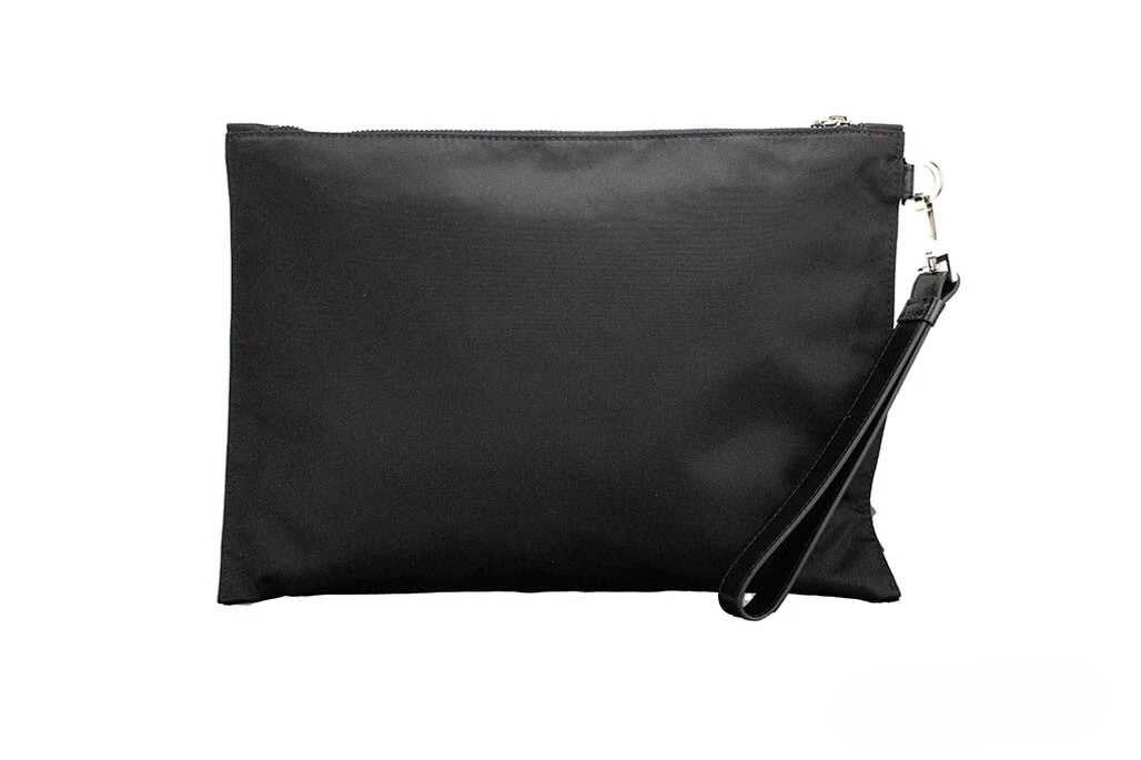 Schwarze, synthetische Versace Medusa umwandelbare Clutch-Handgelenktasche