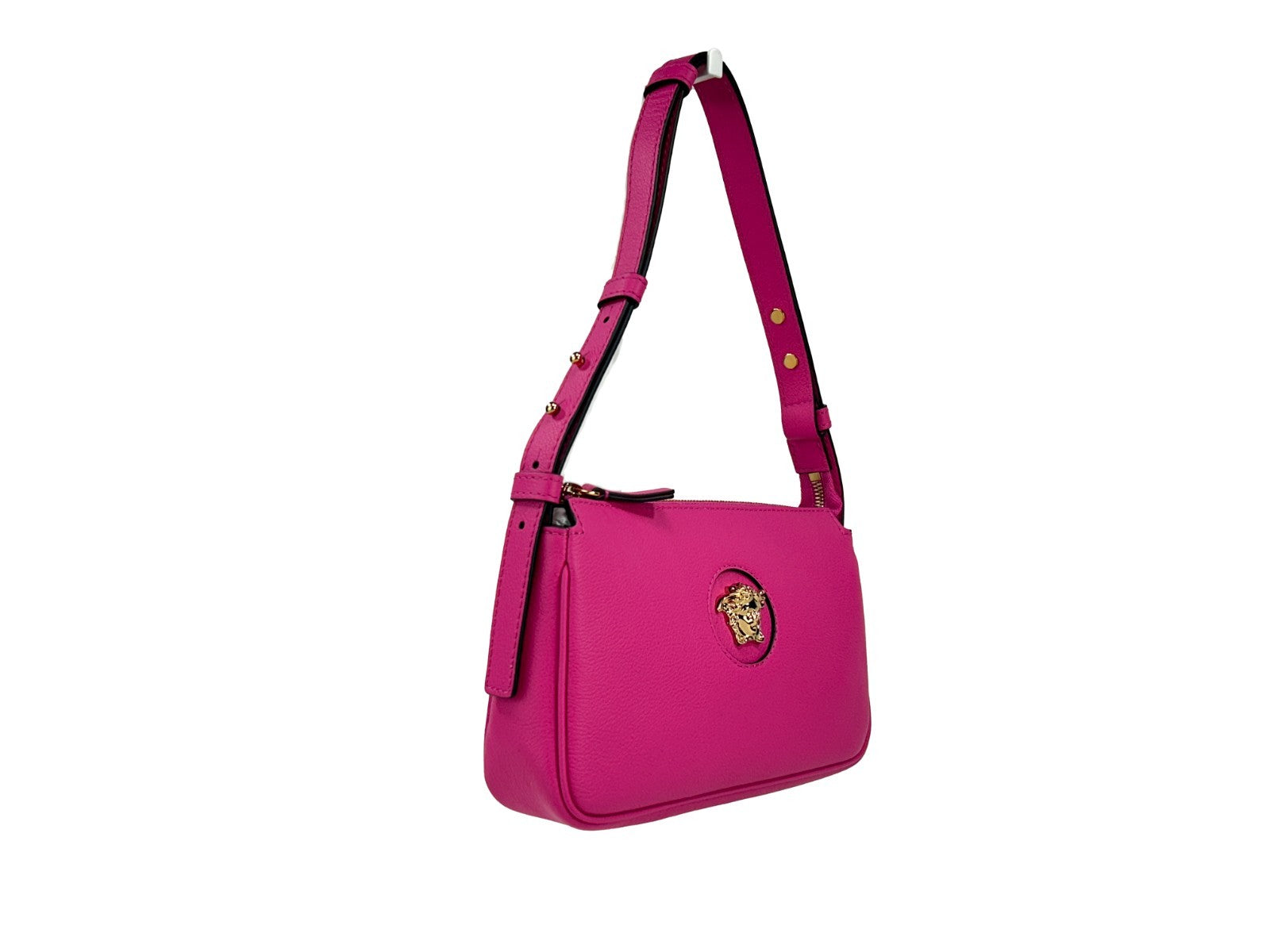 Leather Versace La Medusa Shoulder Bag with Logo