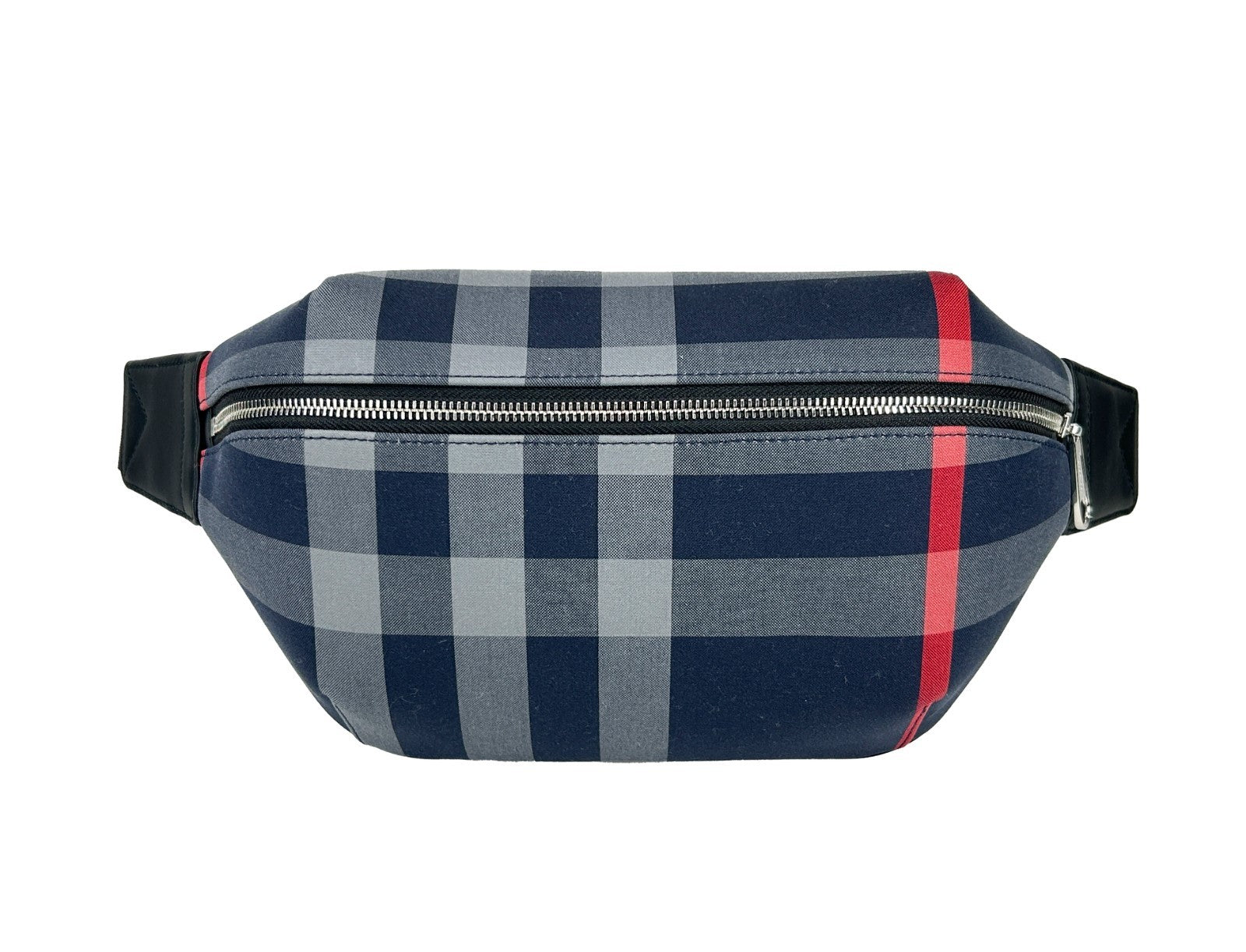 Burberry Check Synthetic Sonny Belt Bag with Silver Hardware