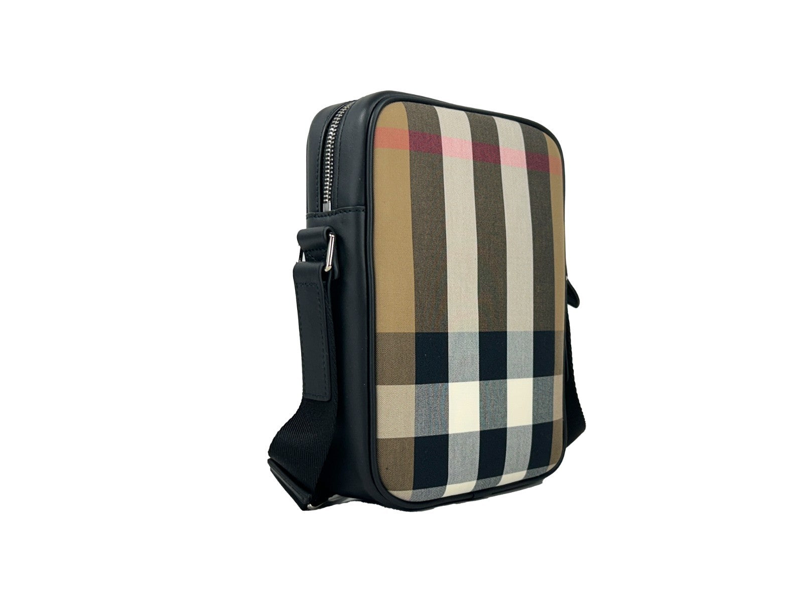 Burberry Check Leather Trim Crossbody Bag