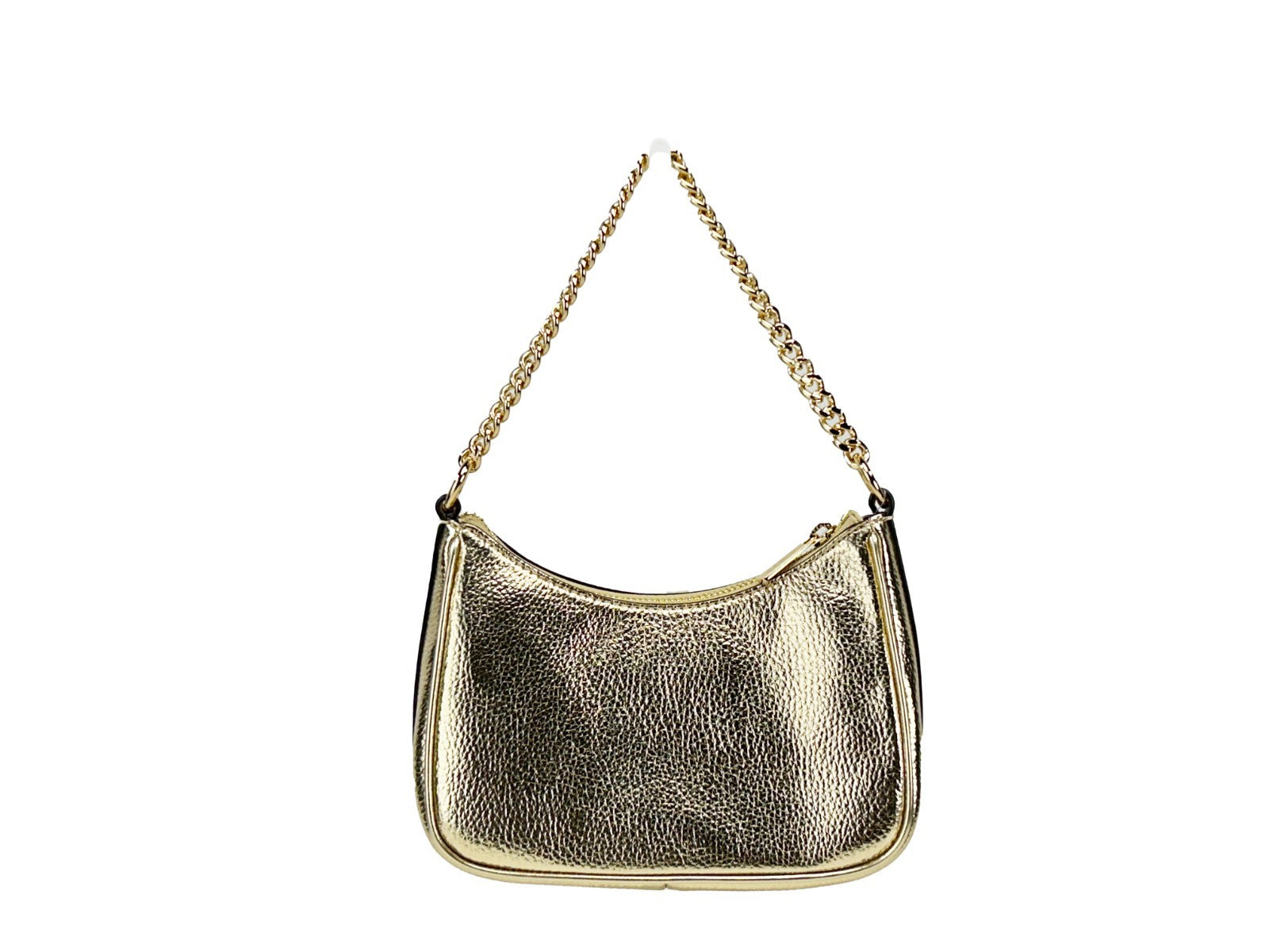 Pale Gold Leather Small Pouchette Crossbody Bag