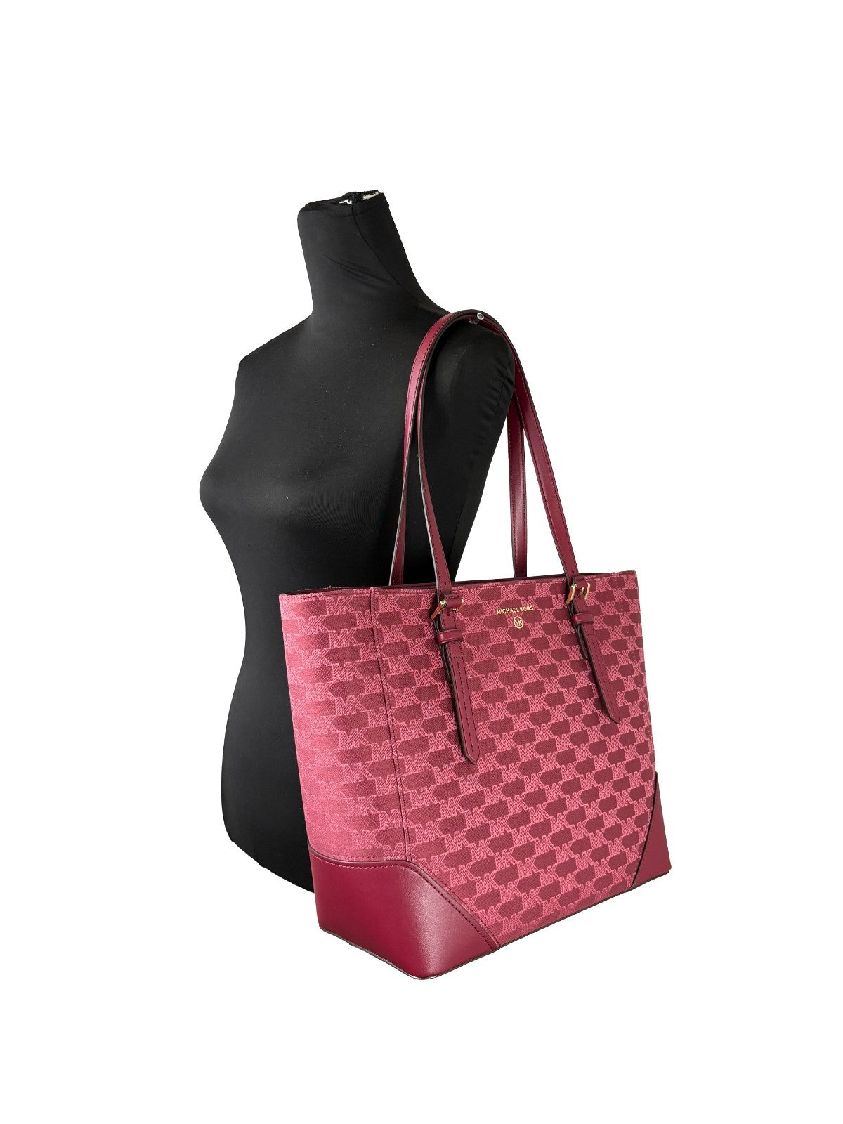 Michael Kors Aria Large Leather Tote Bag with Gold Hardware
