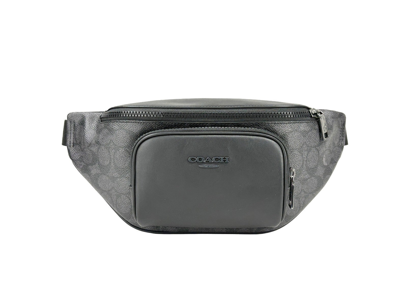 Schwarze Coach Racer Leder-Gürteltasche
