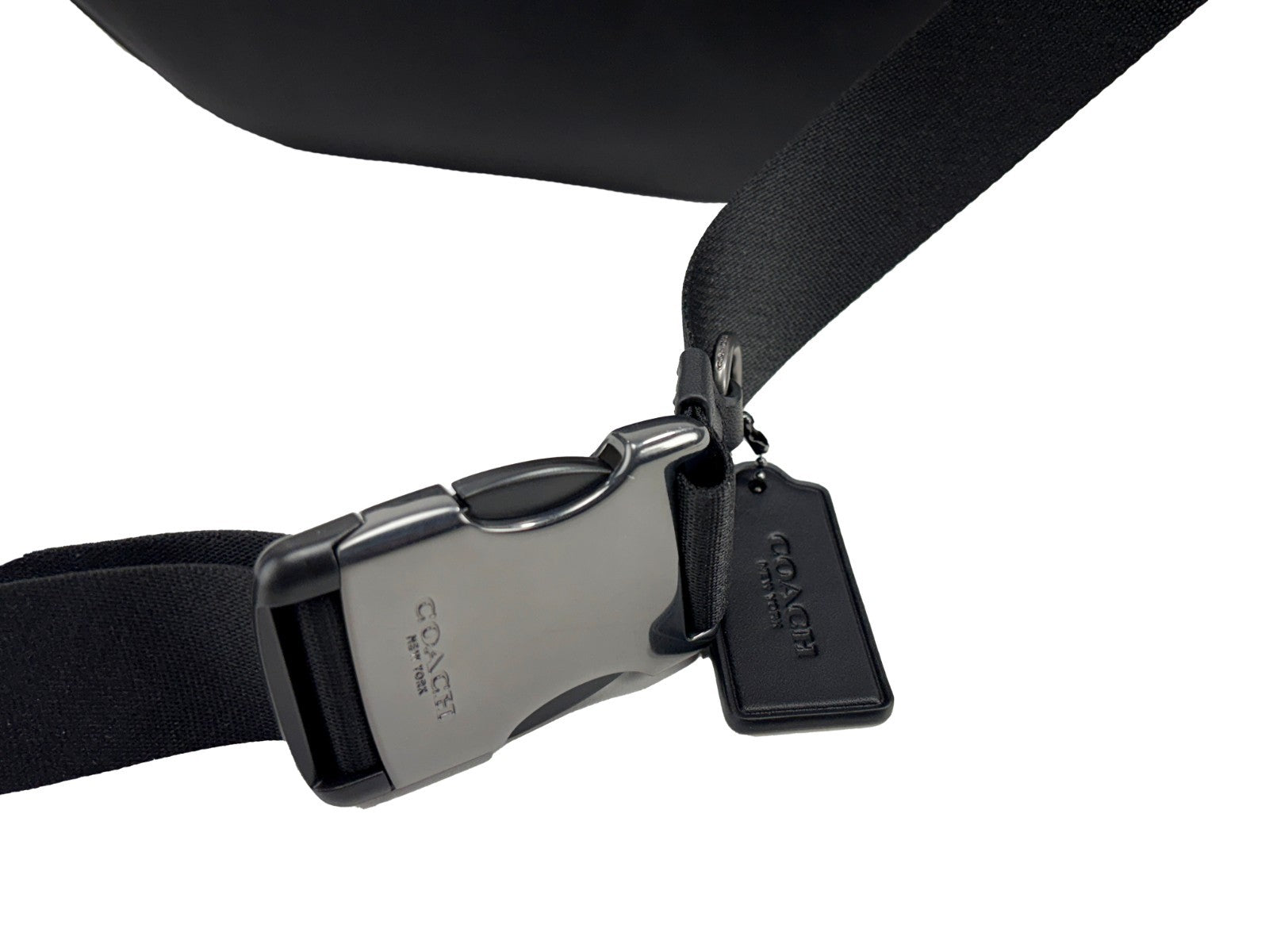 Black Leather Coach Racer Fanny Belt Bag