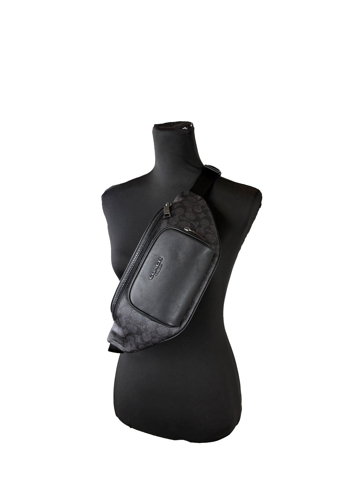 Black Leather Coach Racer Fanny Belt Bag