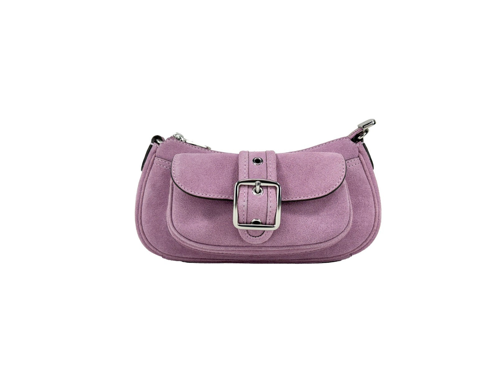 Violet Coach Mini Ashton Suede Shoulder Bag