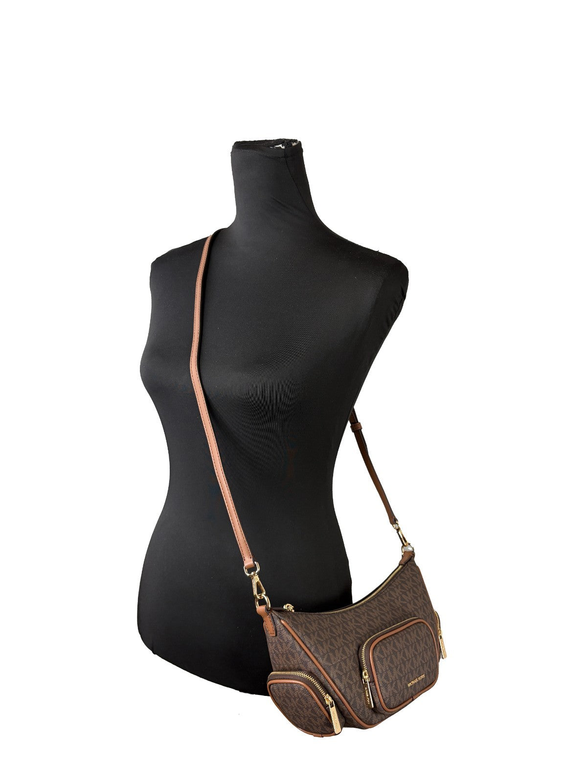 Brown Leather Michael Kors Merritt Convertible Crossbody Bag