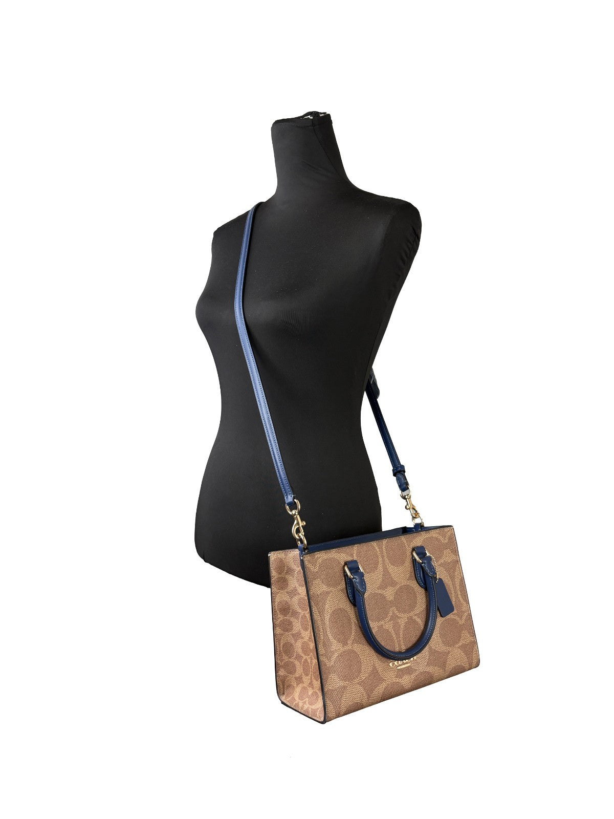 Leather Coach Maggie Small Signature Crossbody Tote Bag
