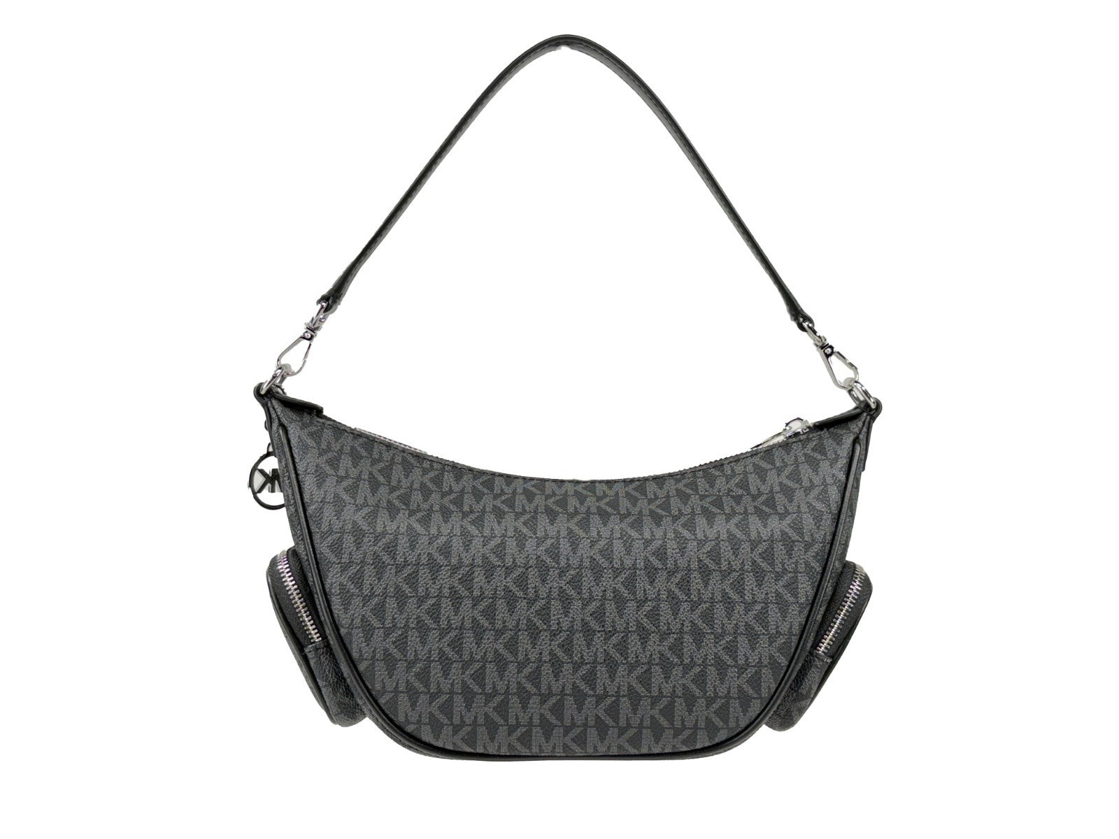 Black Leather Michael Kors Merritt Convertible Crossbody Bag