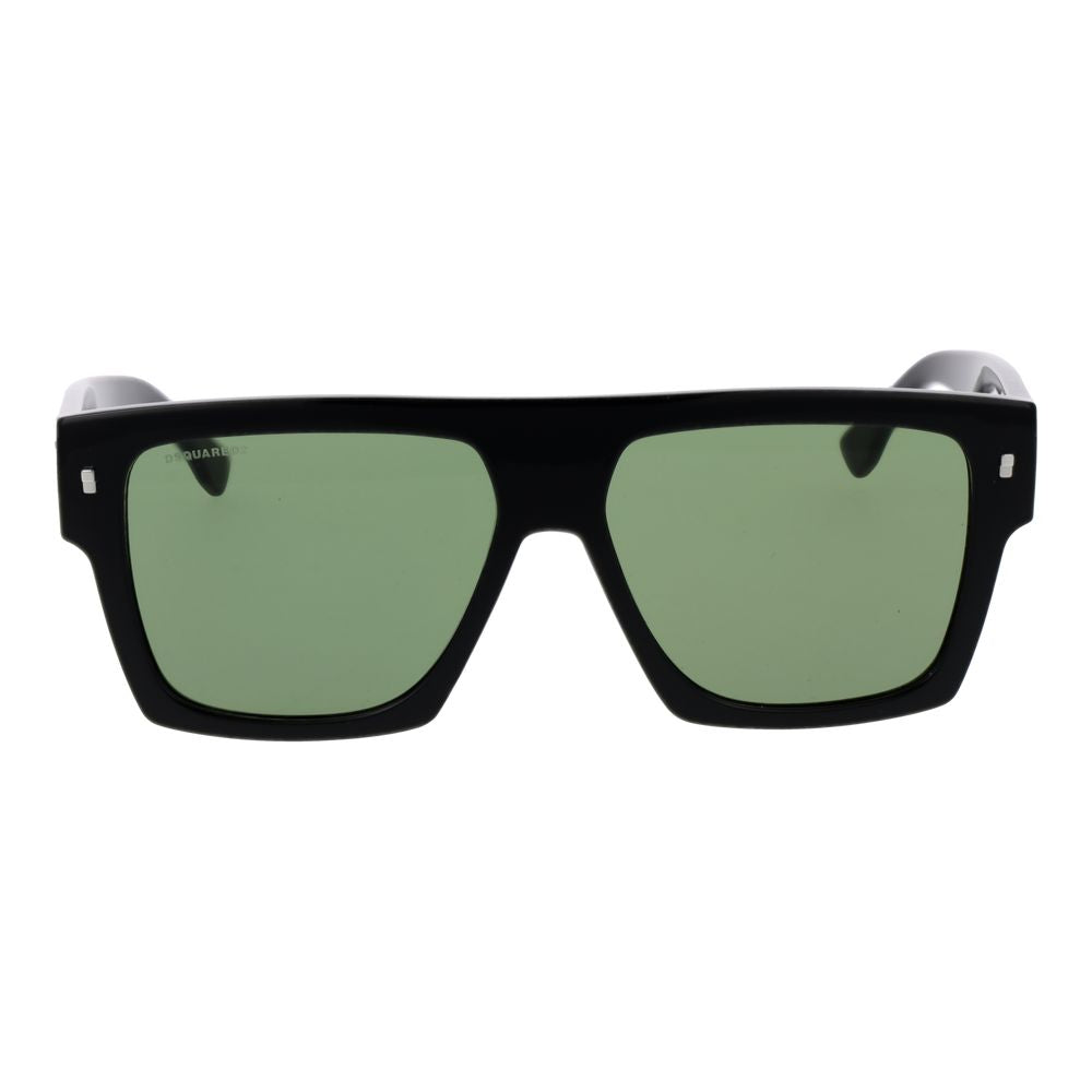 Schwarze Sonnenbrille aus Synthetik mit grünen Gläsern