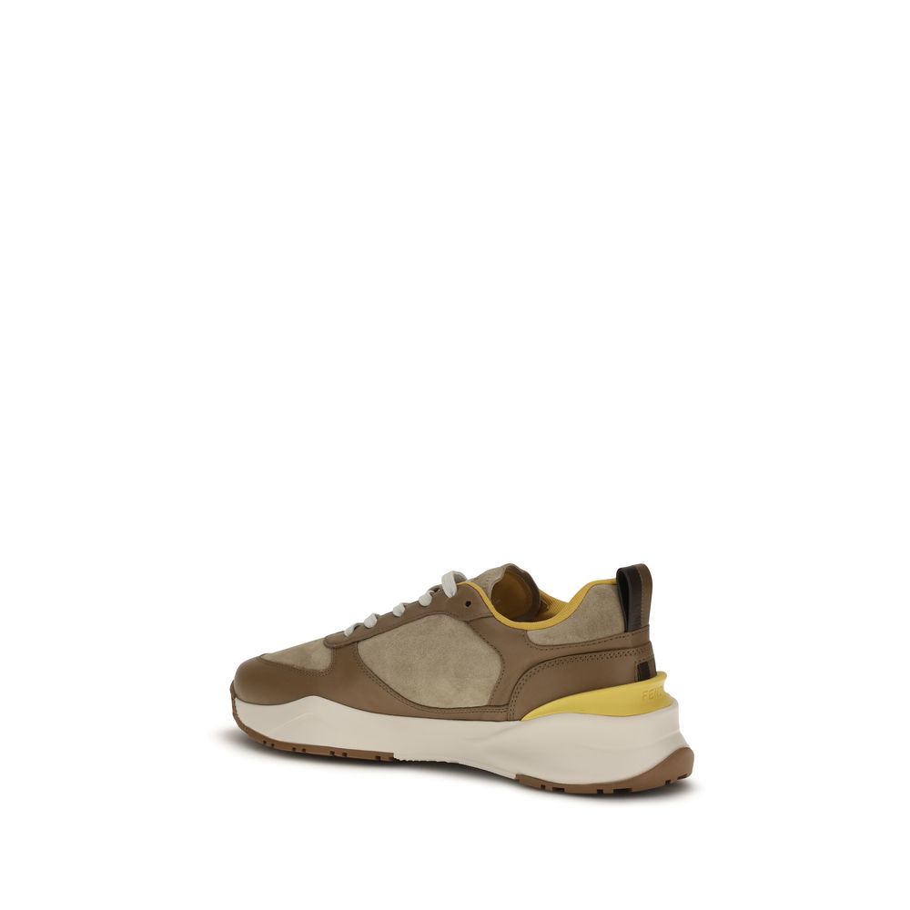 Multicolor Leather Sneakers with Signature Wavy Sole