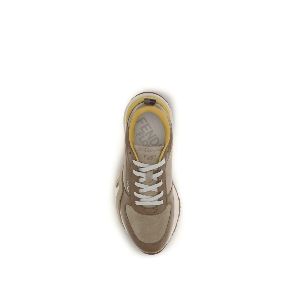 Multicolor Leather Sneakers with Signature Wavy Sole