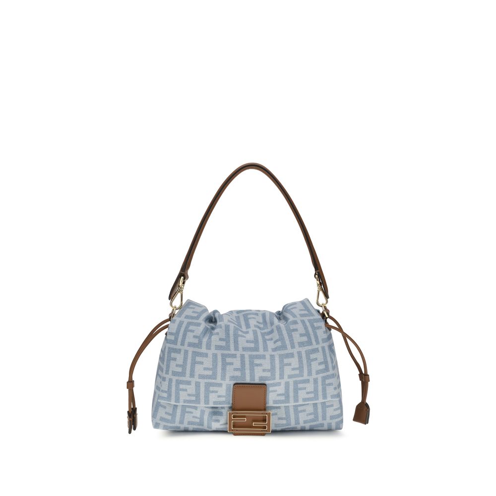 Blaue Fendi Cotton Mamma Baguette Schultertasche