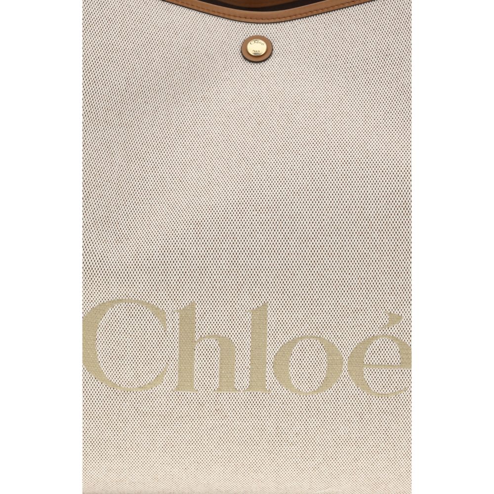 Beige Cotton Tote Bag with Adjustable Shape