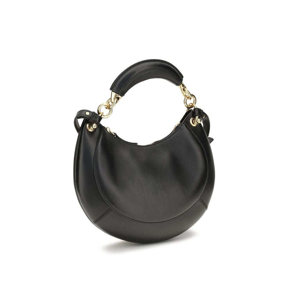 Black Leather Marcie Shoulder Bag