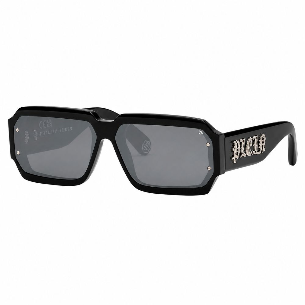 Schwarze Kunststoffsunglasses mit entspiegelten grauen Gläsern
