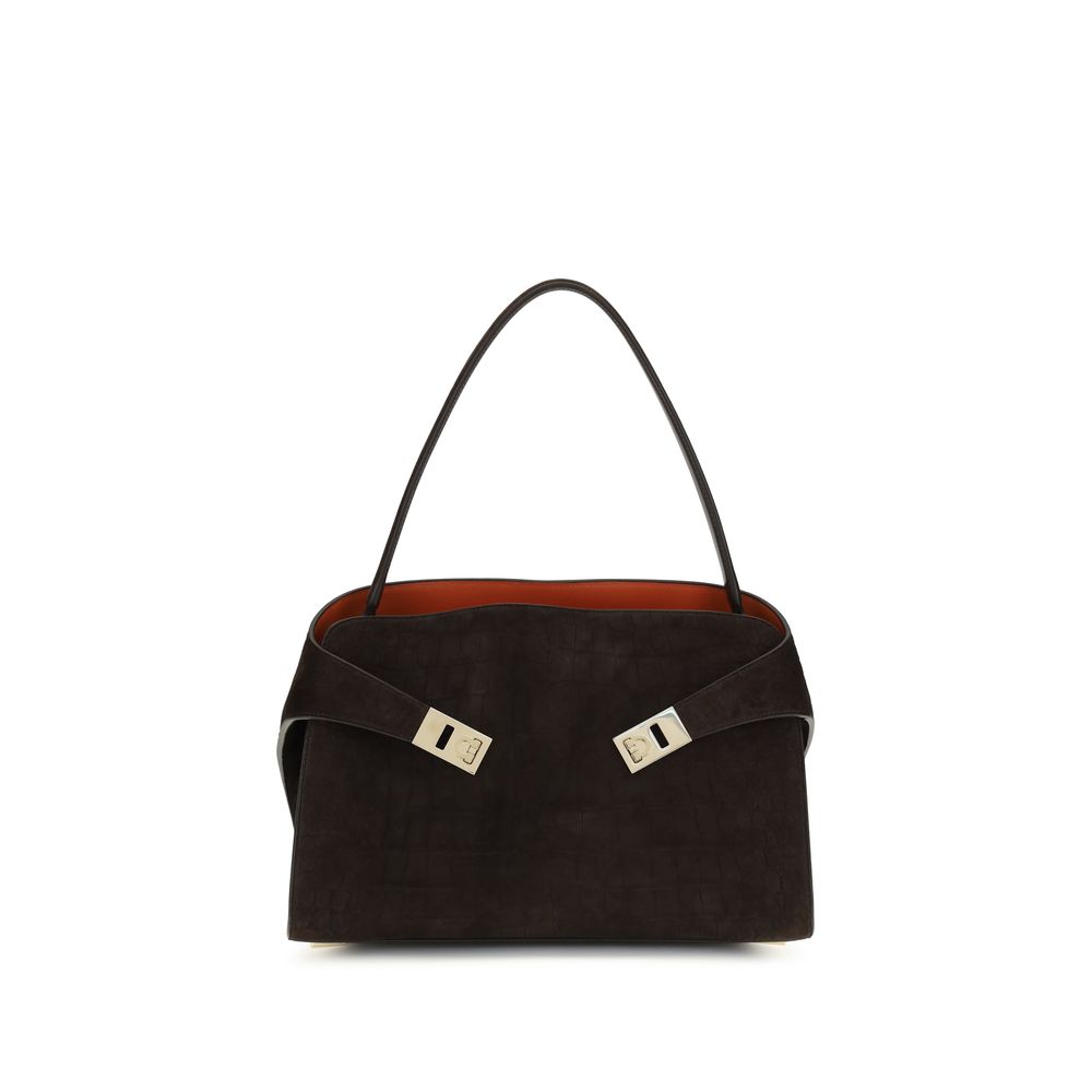 Ferragamo Brown Calf Leather Shoulder Bag