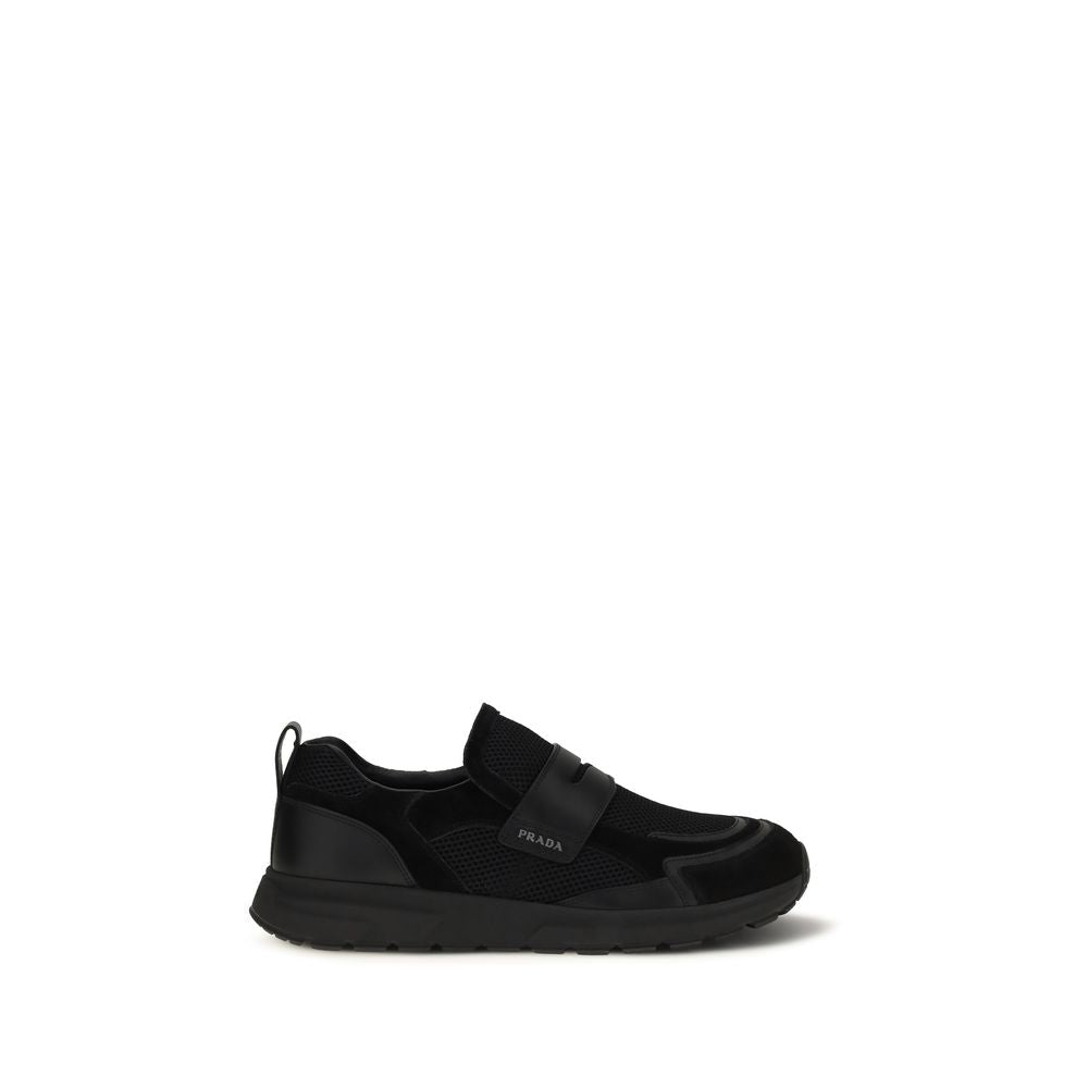 Black Leather Athletic Sneakers