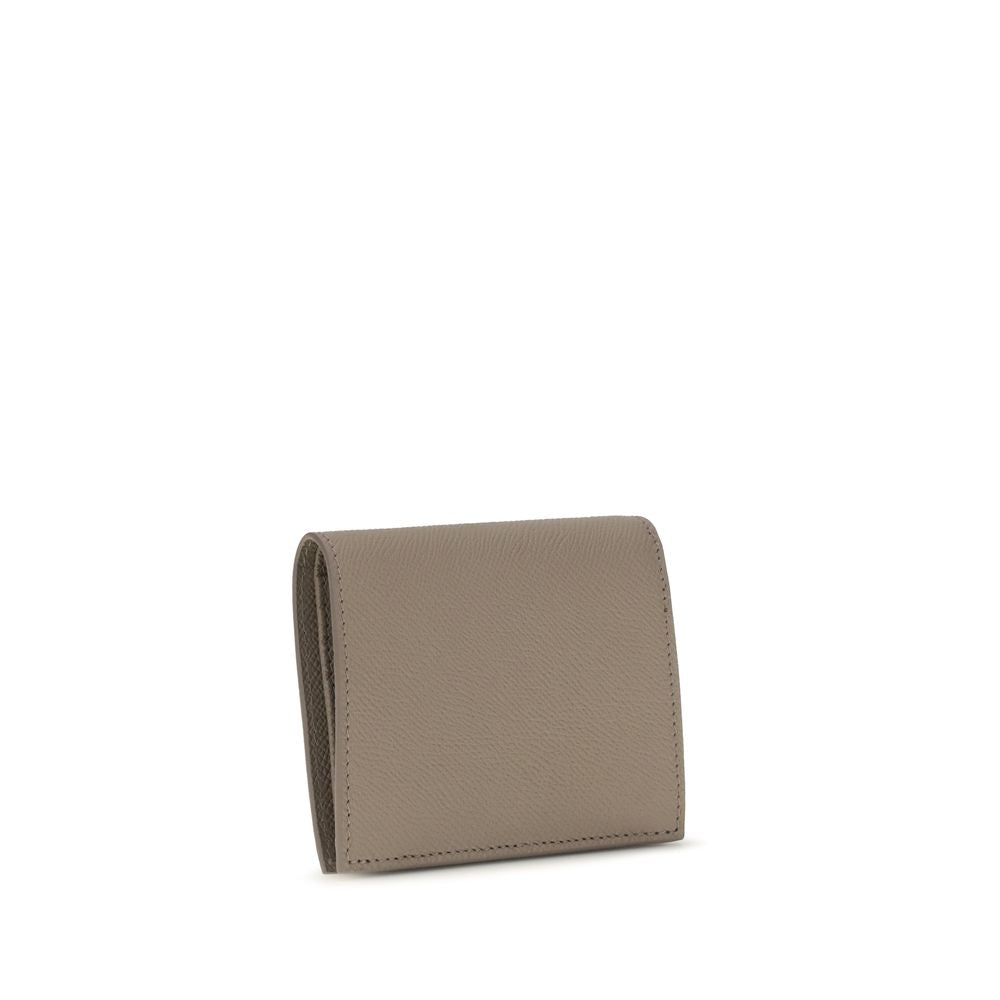 Beige Lederbrieftasche mit Gancini-Schnalle von Ferragamo