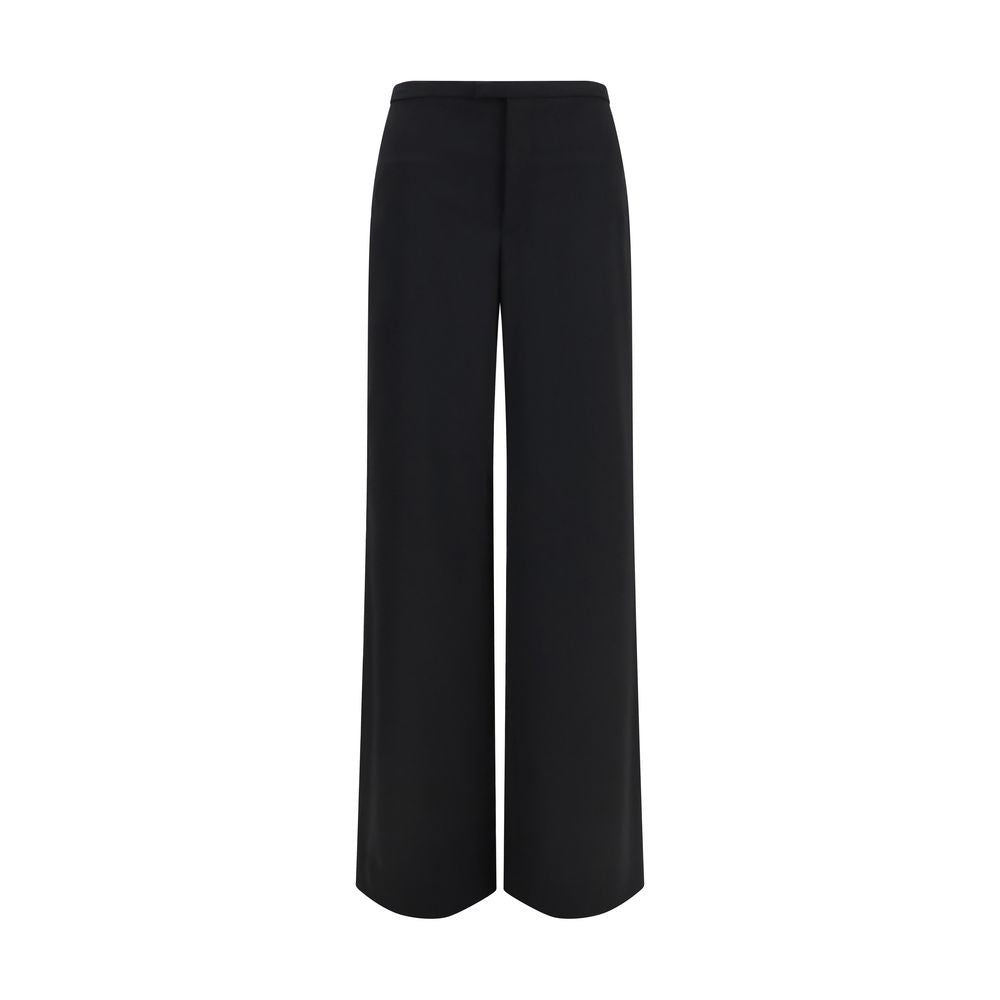 Schwarze Oversize-Freizeithose aus Wolle