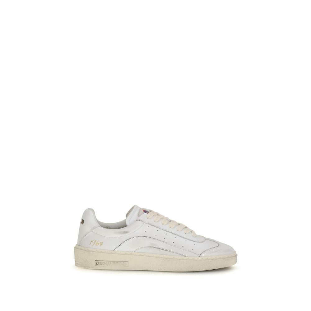 Dsquared² White Calf Leather Low Top Sneakers