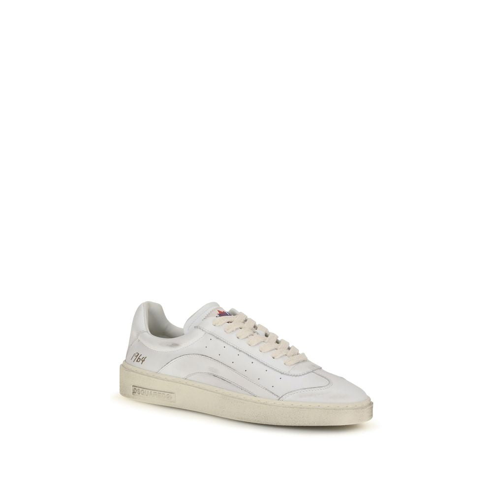 Dsquared² White Calf Leather Low Top Sneakers