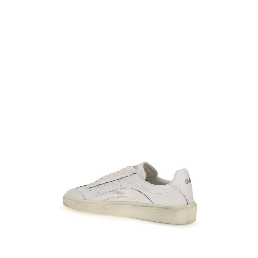 Dsquared² White Calf Leather Low Top Sneakers