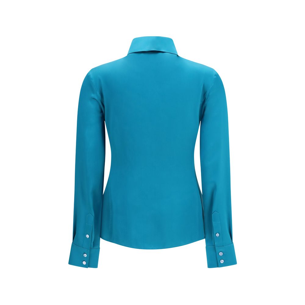 Blaues Hemd aus Seidensatin