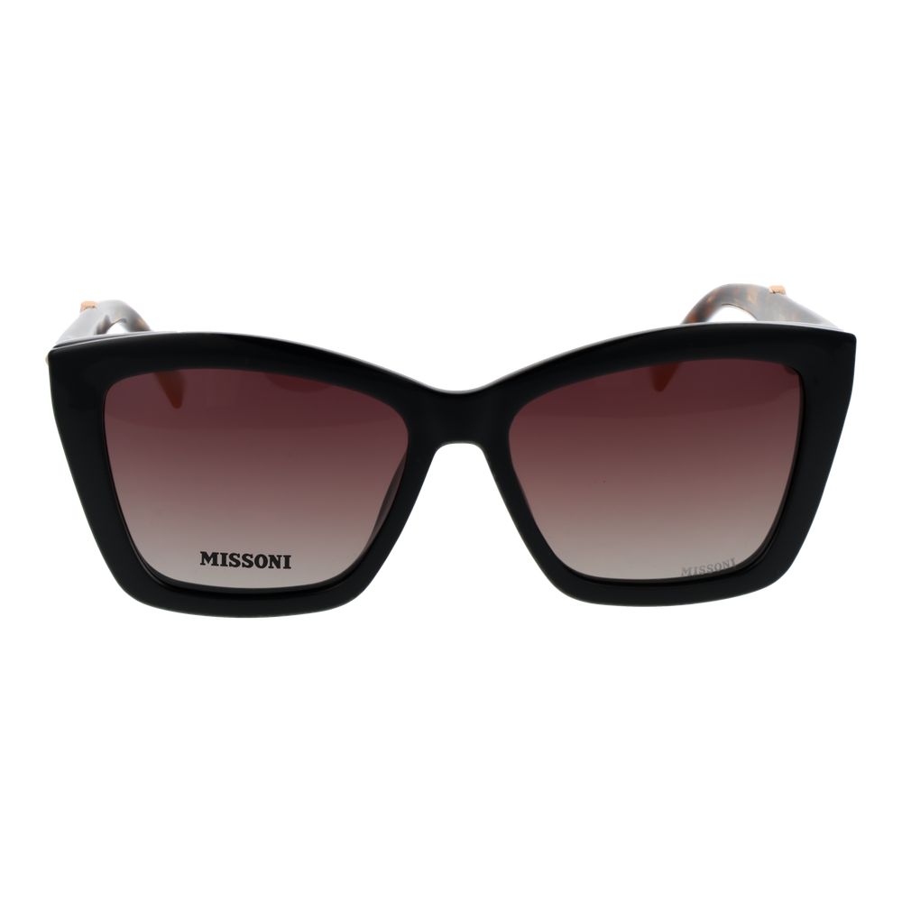 Schwarze synthetische Cat-Eye-Brille mit roten Gläsern