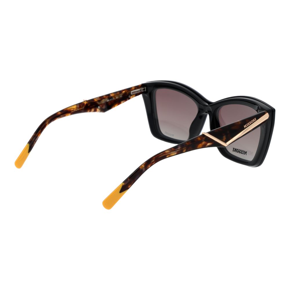 Schwarze synthetische Cat-Eye-Brille mit roten Gläsern