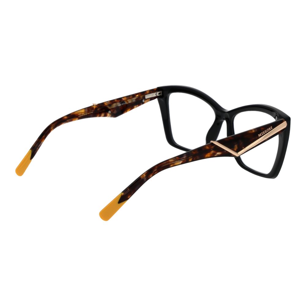 Schwarze synthetische Cat-Eye-Brille mit roten Gläsern