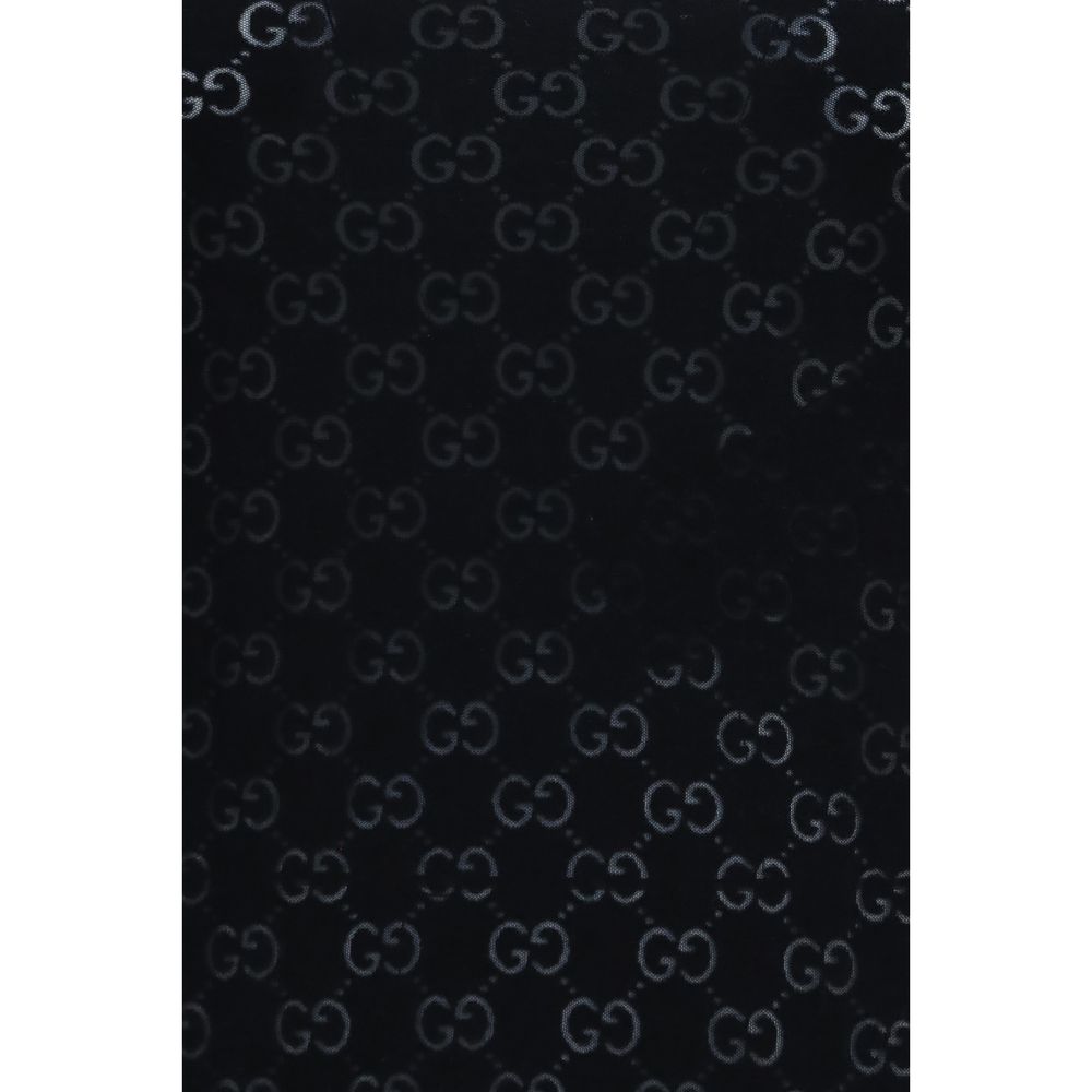 Schwarzes Baumwoll-T-Shirt mit GG-Muster von Gucci