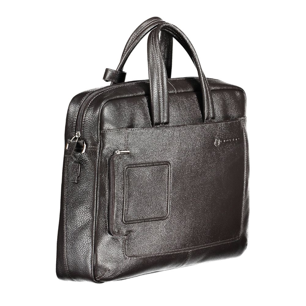 Brown Leather Briefcase with Adjustable Strap