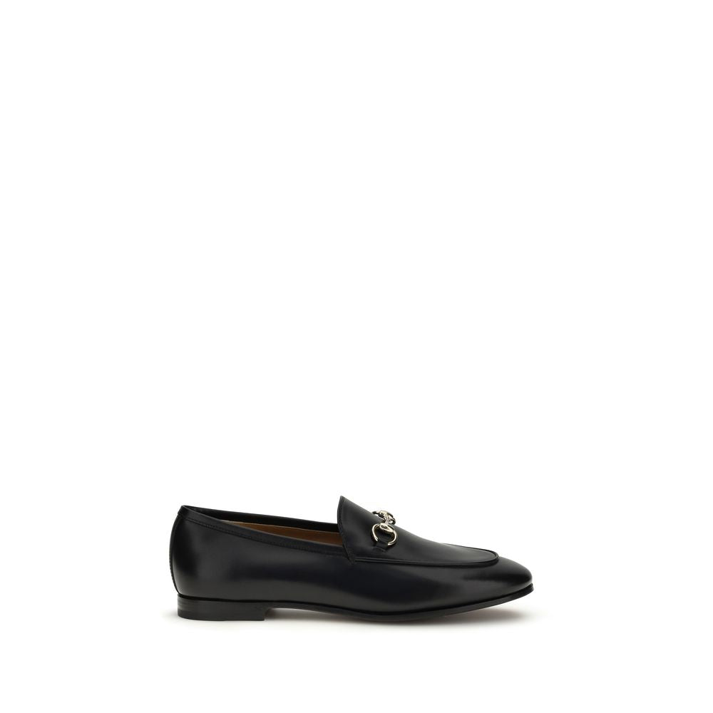 Schwarze Slip-On-Loafer aus Leder mit Horsebit-Detail