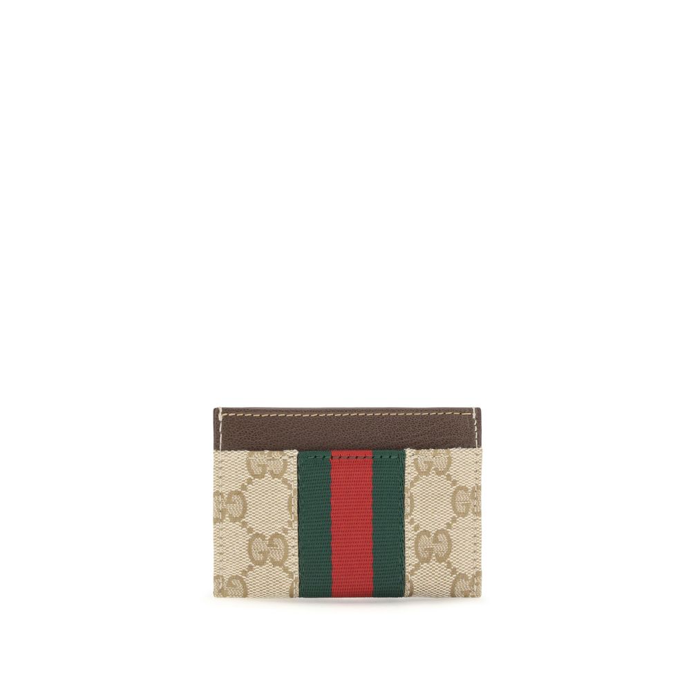Beiges Gucci Web Horsebit Portemonnaie aus Synthetik