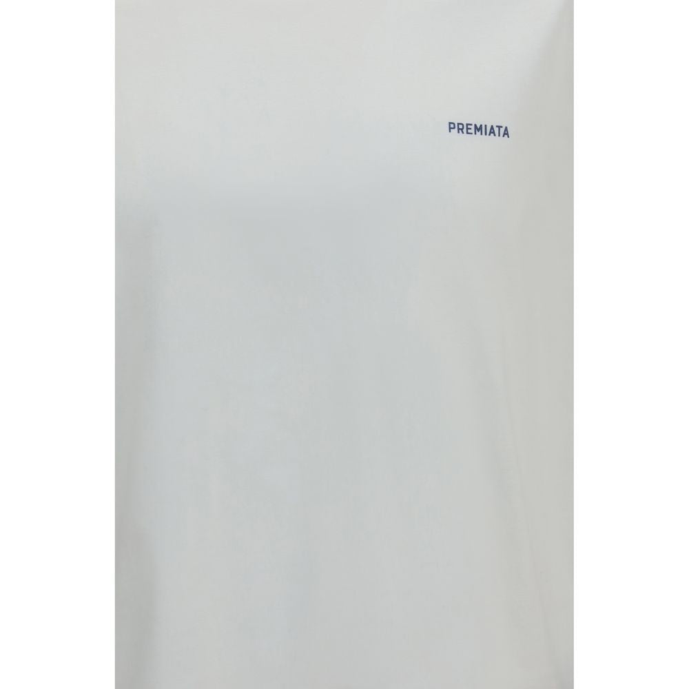 White Cotton T-Shirt with Embroidered Logo