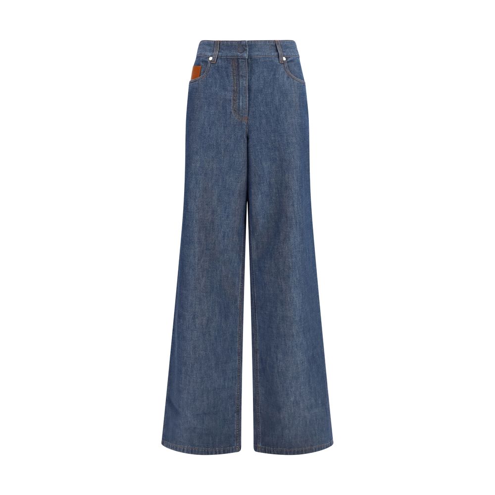 Blaue Baumwolljeans aus Denim