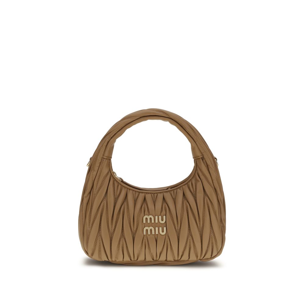 Miu Miu Beige Calf Leather Shoulder Bag