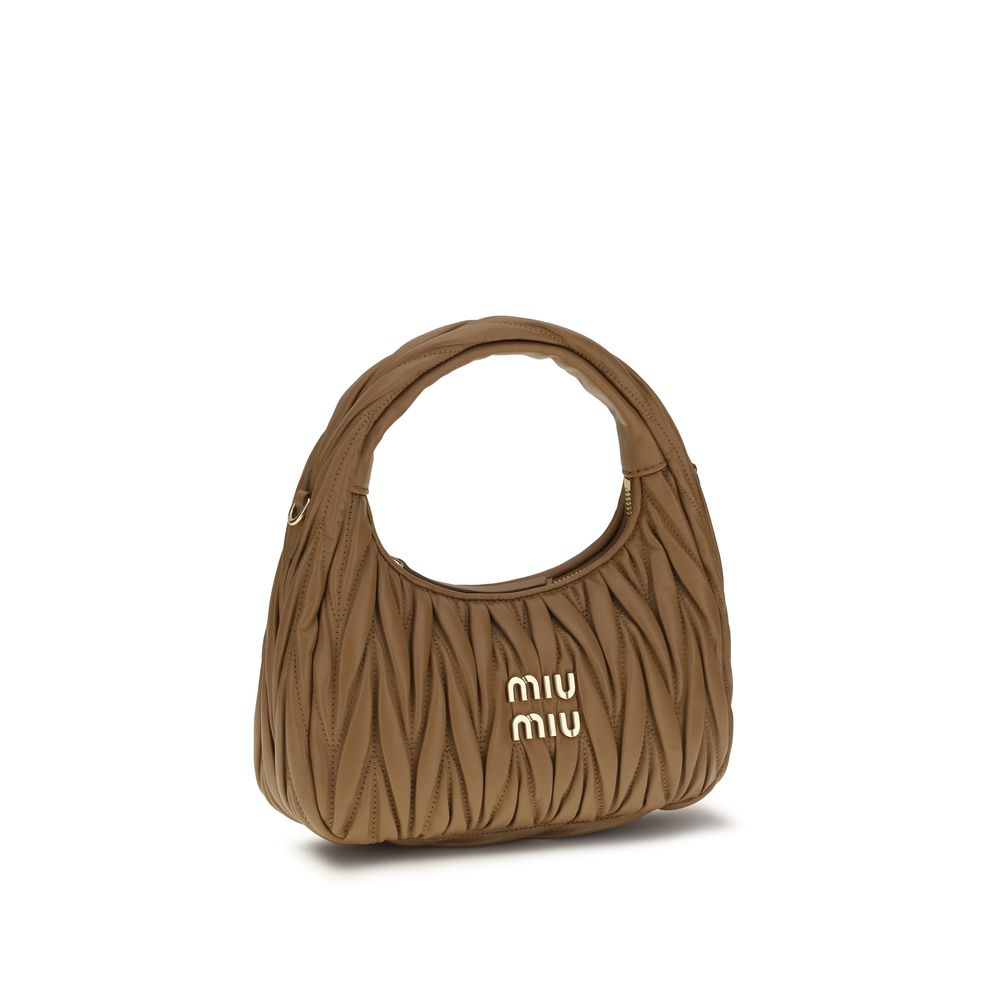 Miu Miu Beige Calf Leather Shoulder Bag