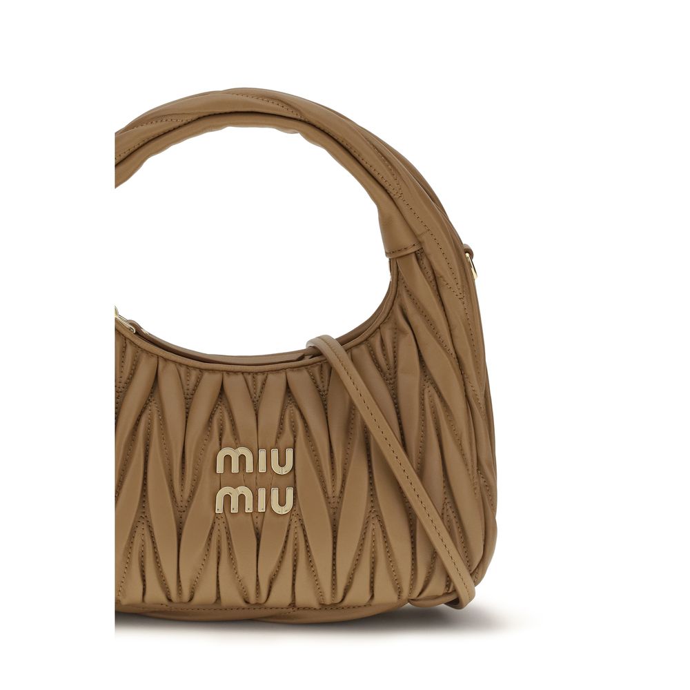 Miu Miu Beige Calf Leather Shoulder Bag