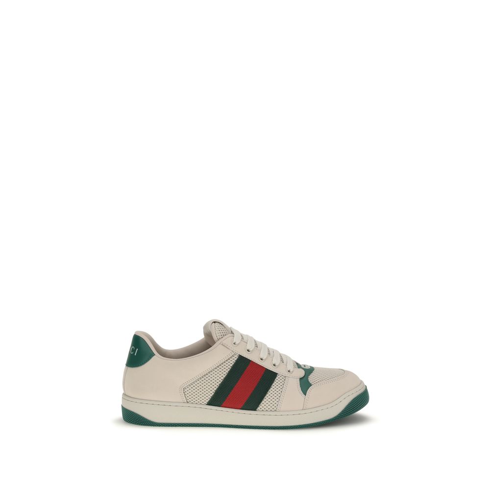 Beige Sportschuhe aus Synthetik mit Lederbesatz