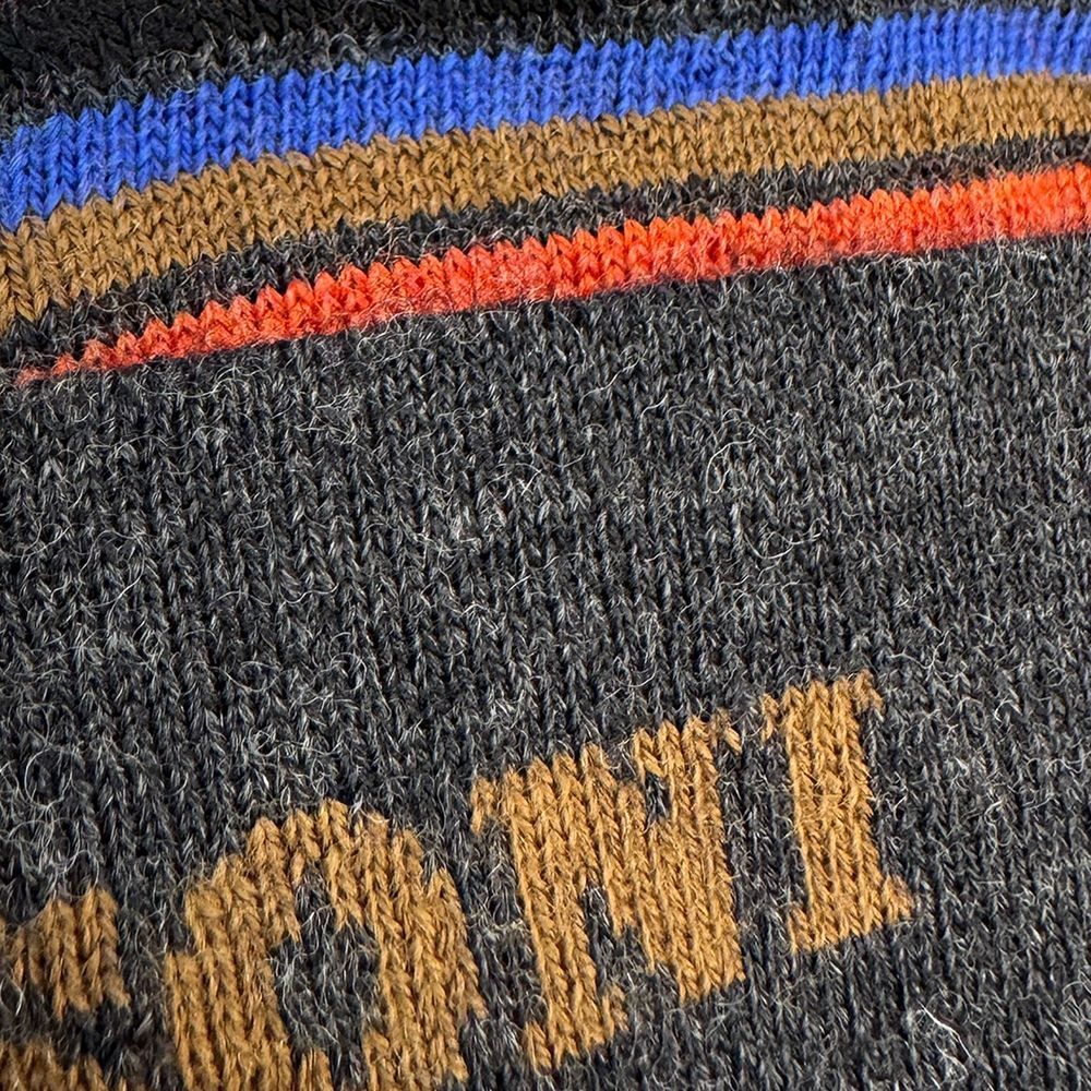 Gray Wool Beanie with Logo Detail